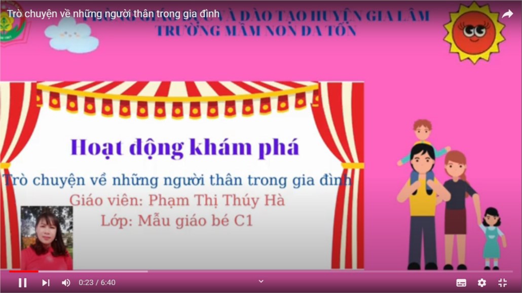 Trò chuyện về những người thân trong gia đình bé - Giáo viên: Phạm Thị Thuý Hà